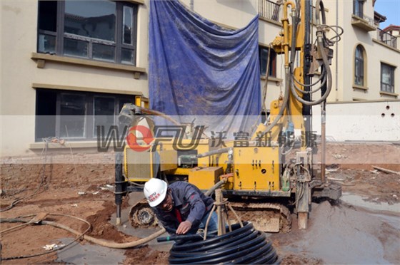 地源熱泵室外施工、鉆井、地埋管